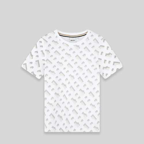 Hugo Boss Kids All-Over Monogram Print T-Shirt