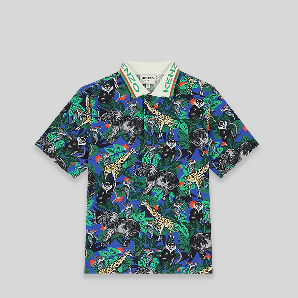 Kenzo Kids Jungle Print Polo Shirt