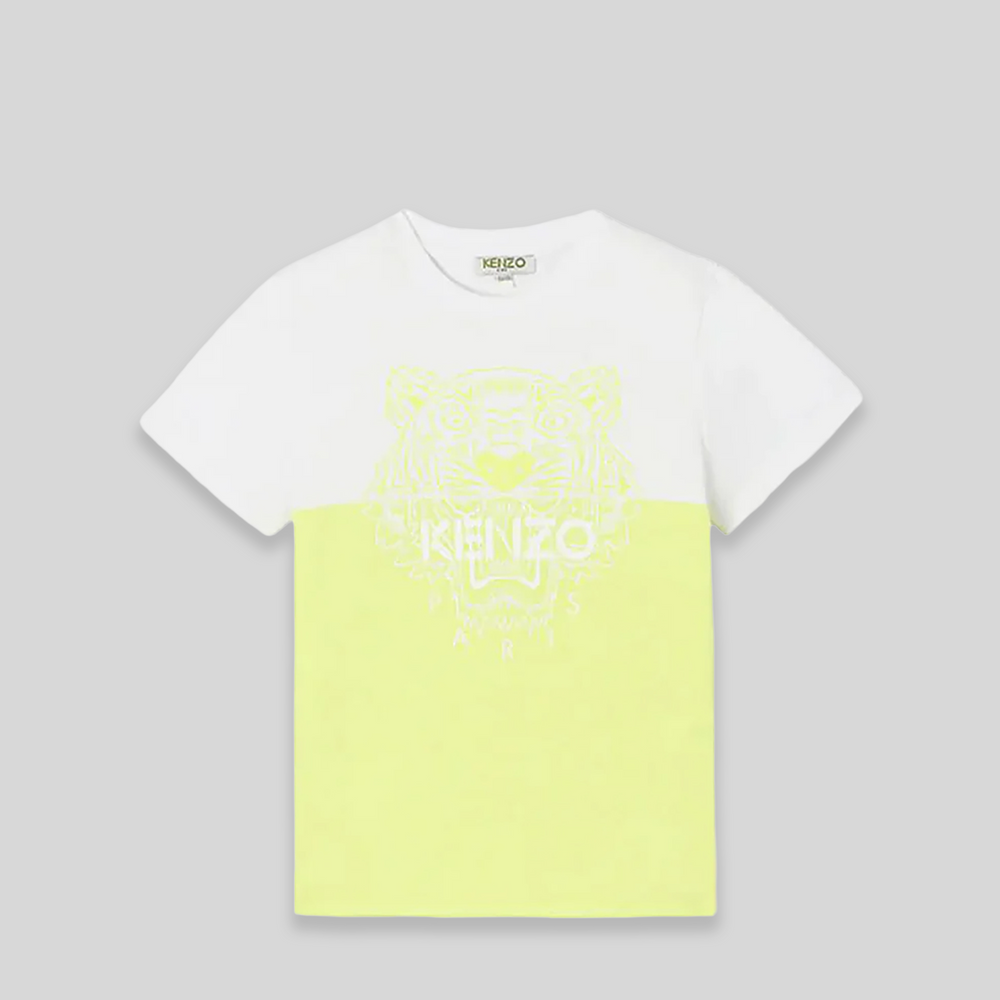 Kenzo Kids Colorblock Neon Tiger T-Shirt
