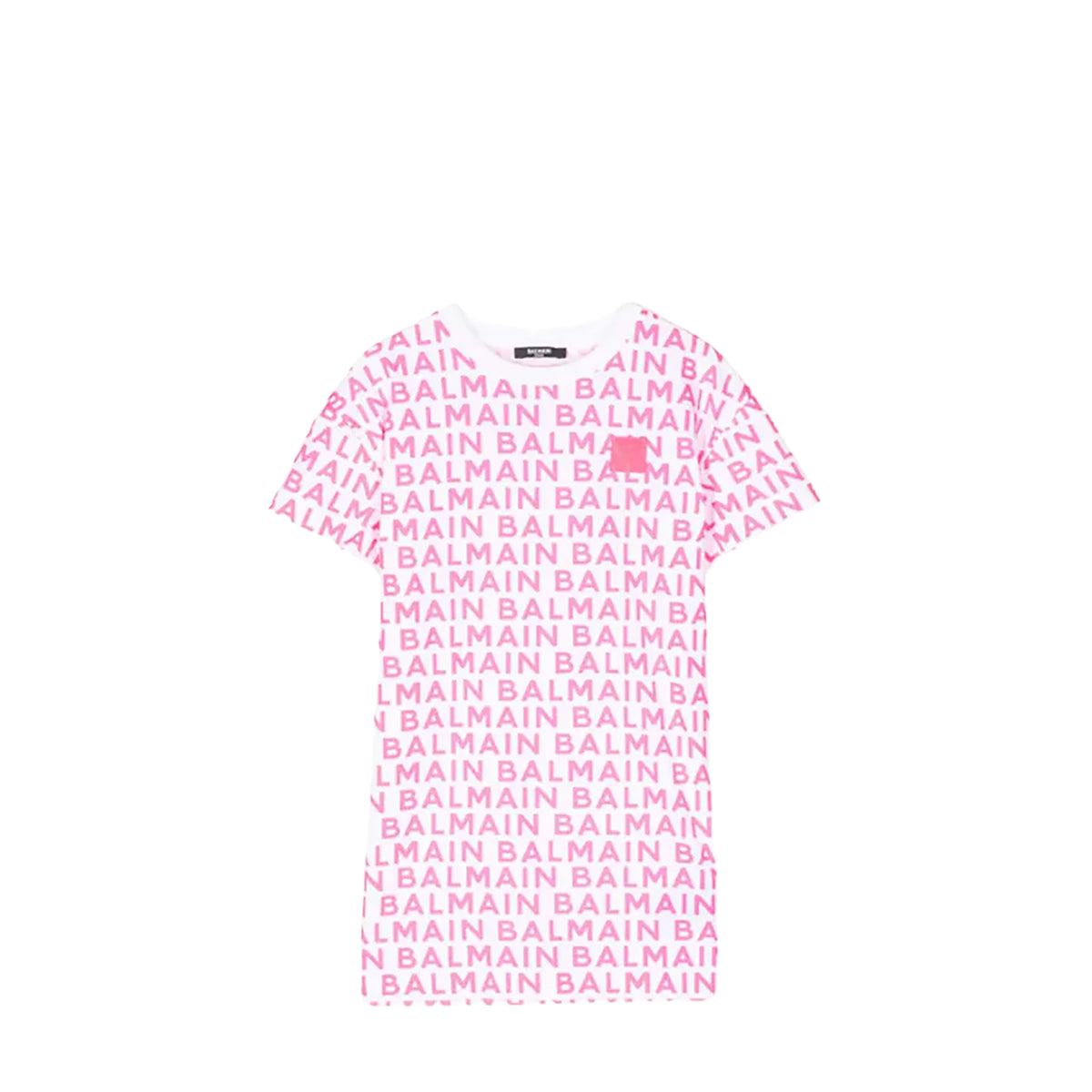 Balmain Kids All-Over Logo Print T-Shirt Dress