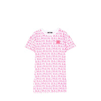 Balmain Kids All-Over Logo Print T-Shirt Dress