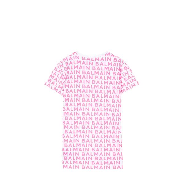 Balmain Kids All-Over Logo Print T-Shirt Dress