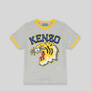 Kenzo Kids Varsity Tiger Ringer Collar Short Sleeve T-Shirt