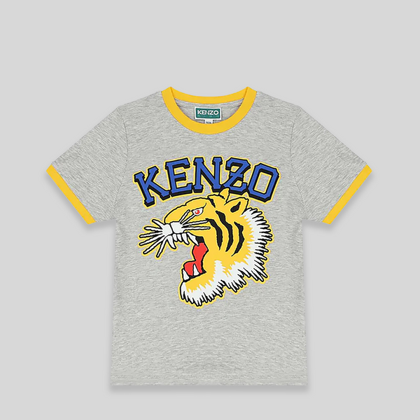 Kenzo Kids Varsity Tiger Ringer Collar Short Sleeve T-Shirt