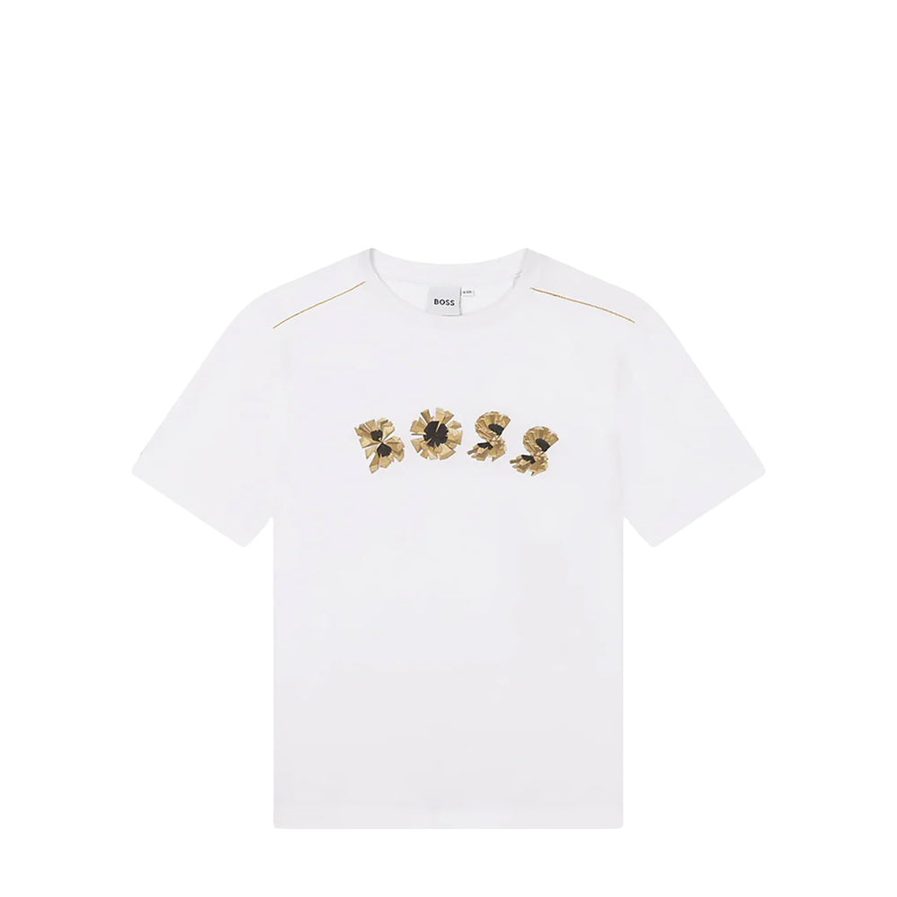 Hugo Boss Kids Gold Bar Graphic Logo T-Shirt