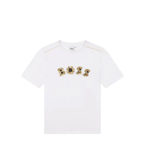 Hugo Boss Kids Gold Bar Graphic Logo T-Shirt