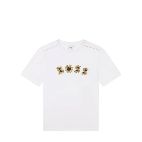 Hugo Boss Kids Gold Bar Graphic Logo T-Shirt