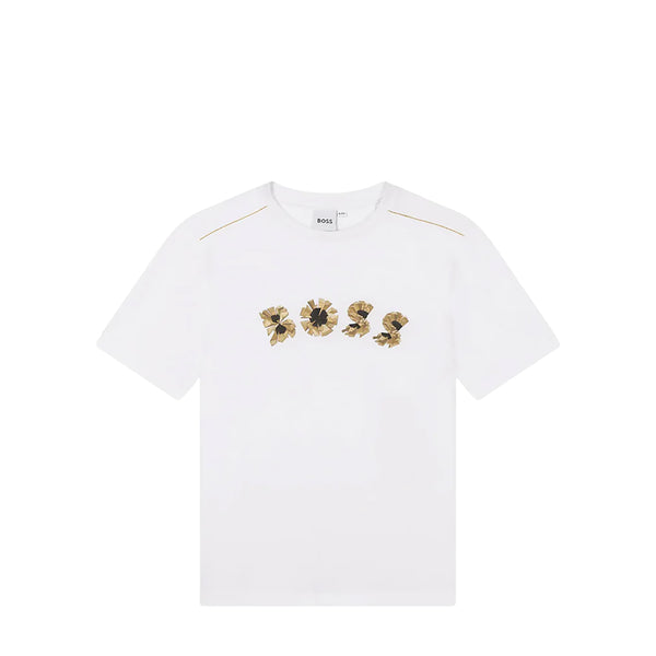 Hugo Boss Kids Gold Bar Graphic Logo T-Shirt