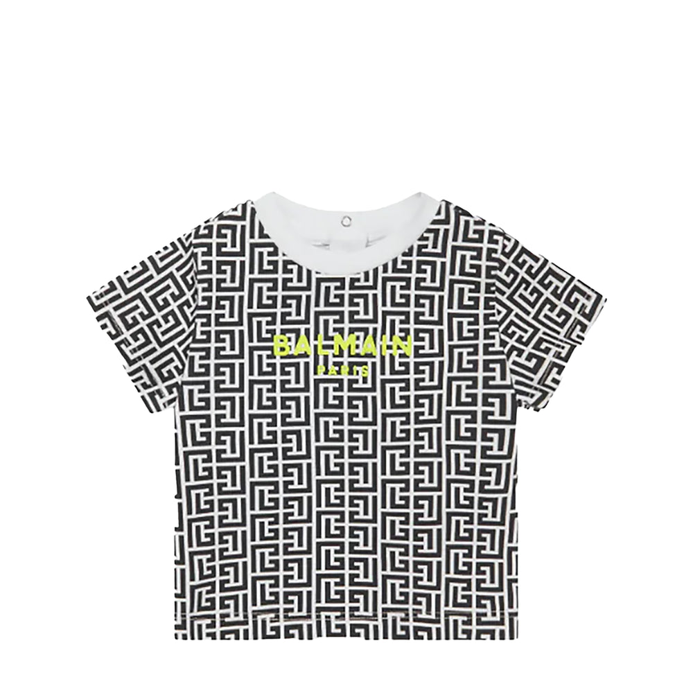 Balmain Kids Toddler's Monogram Logo Short Sleeve T-Shirt
