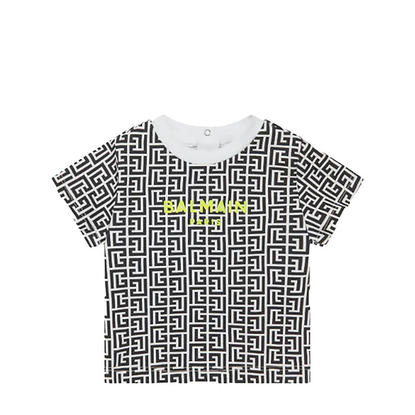 Balmain Kids Toddler's Monogram Logo Short Sleeve T-Shirt