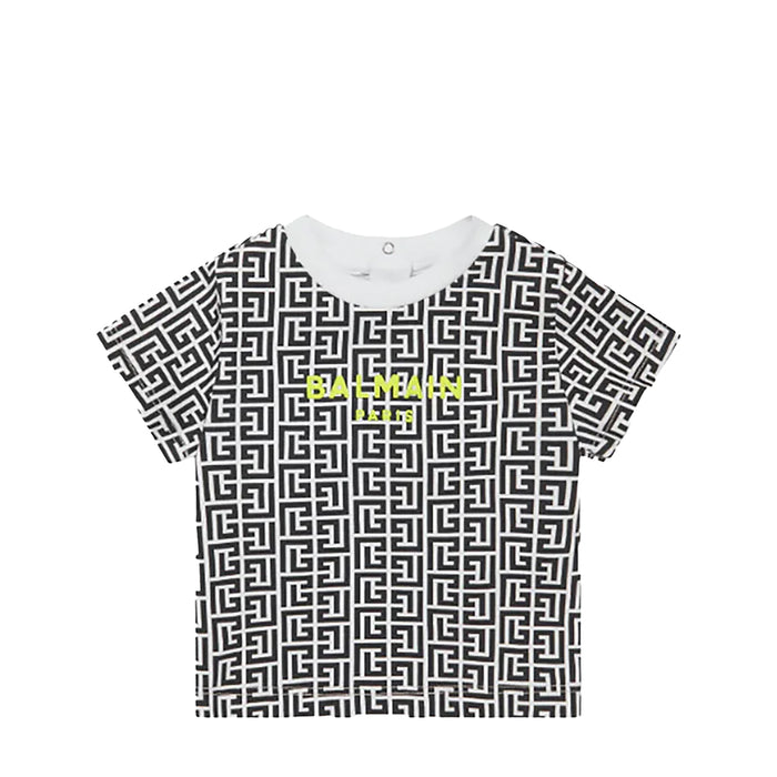 Balmain Kids Toddler's Monogram Logo Short Sleeve T-Shirt