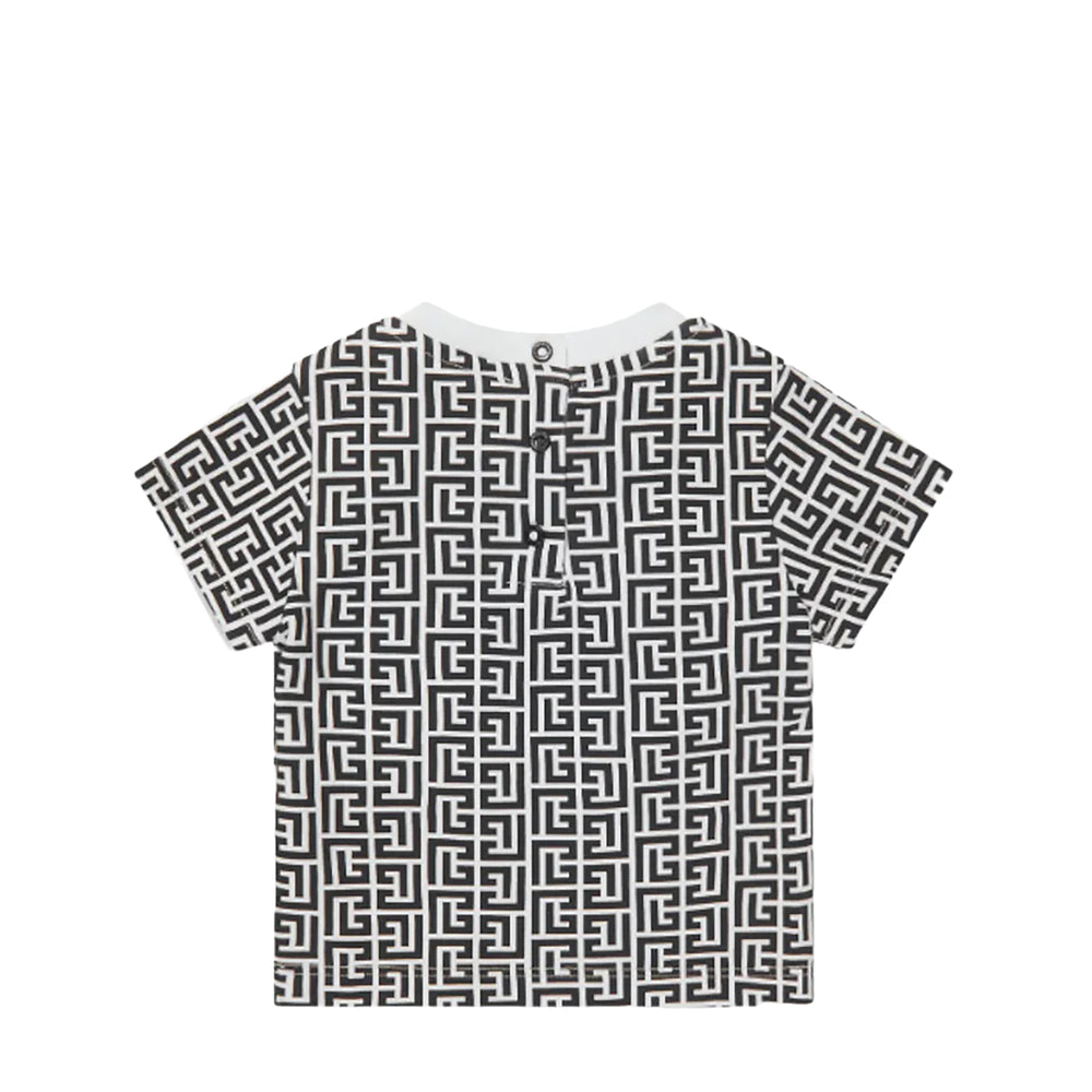 Balmain Kids Toddler's Monogram Logo Short Sleeve T-Shirt