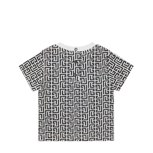 Balmain Kids Toddler's Monogram Logo Short Sleeve T-Shirt