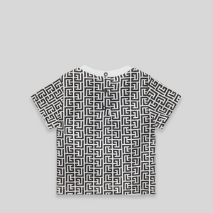 Balmain Kids Toddler's Monogram Logo Short Sleeve T-Shirt