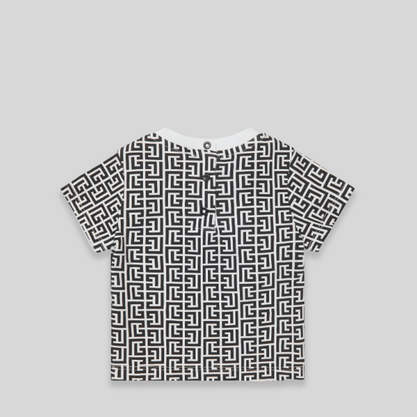 Balmain Kids Toddler's Monogram Logo Short Sleeve T-Shirt