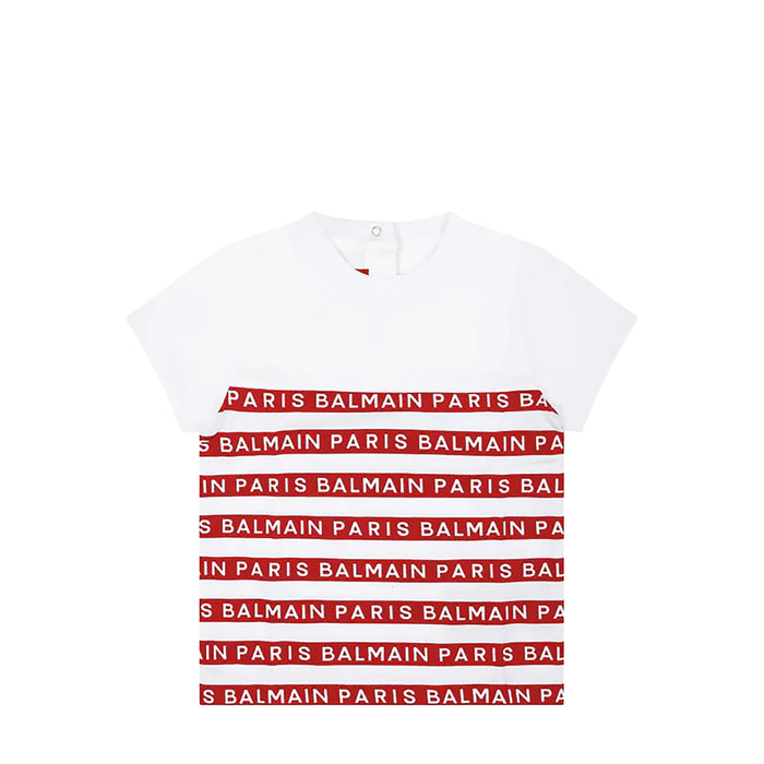 Balmain Kids Toddler's Striped Logo Short Sleeve T-Shirt