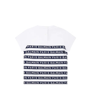 Balmain Kids Toddler's Striped Logo Short Sleeve T-Shirt