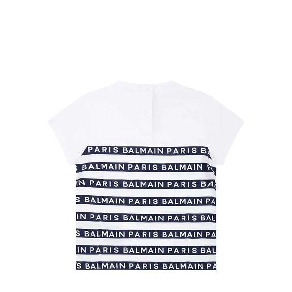 Balmain Kids Toddler's Striped Logo Short Sleeve T-Shirt