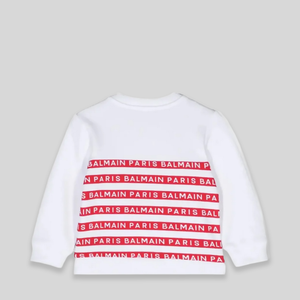 Balmain Kids Toddler's Striped Logo Sweatshirt
