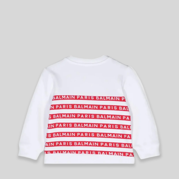 Balmain Kids Toddler's Striped Logo Sweatshirt