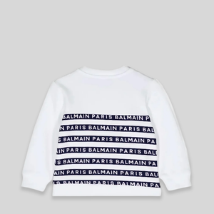 Balmain Kids Toddler's Striped Logo Sweatshirt