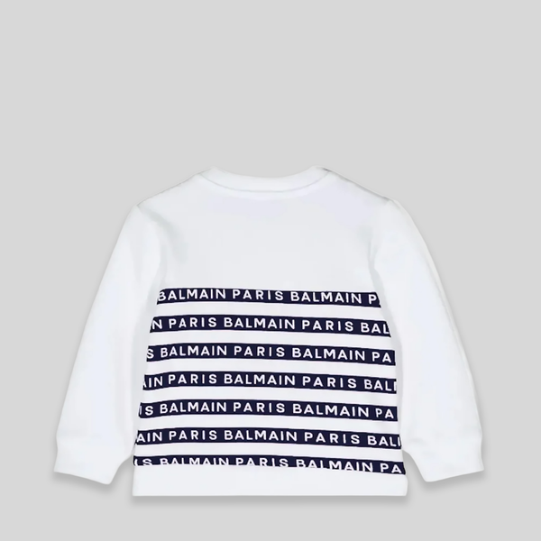Balmain Kids Toddler's Striped Logo Sweatshirt