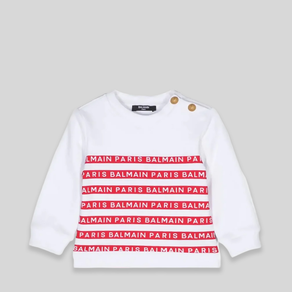 Balmain Kids Toddler's Striped Logo Sweatshirt