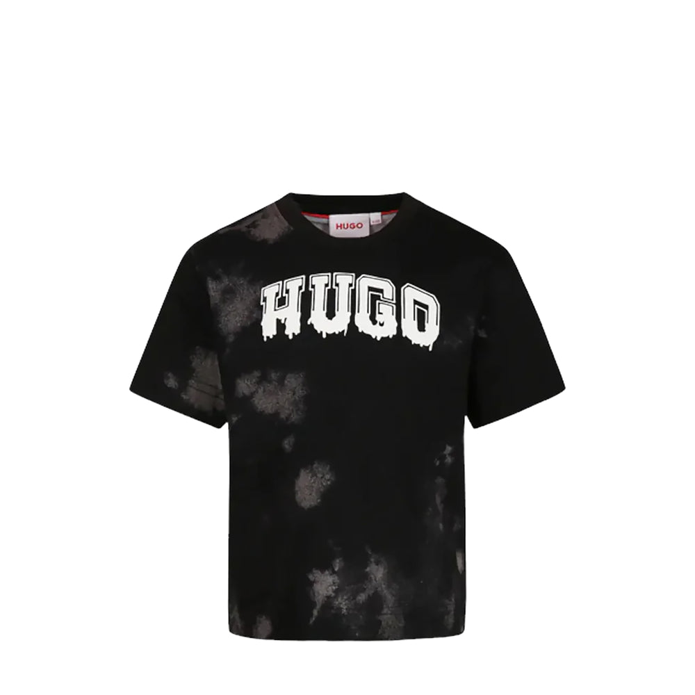 HUGO by Hugo Boss Kids Dripping Logo Tie-Dye T-Shirt