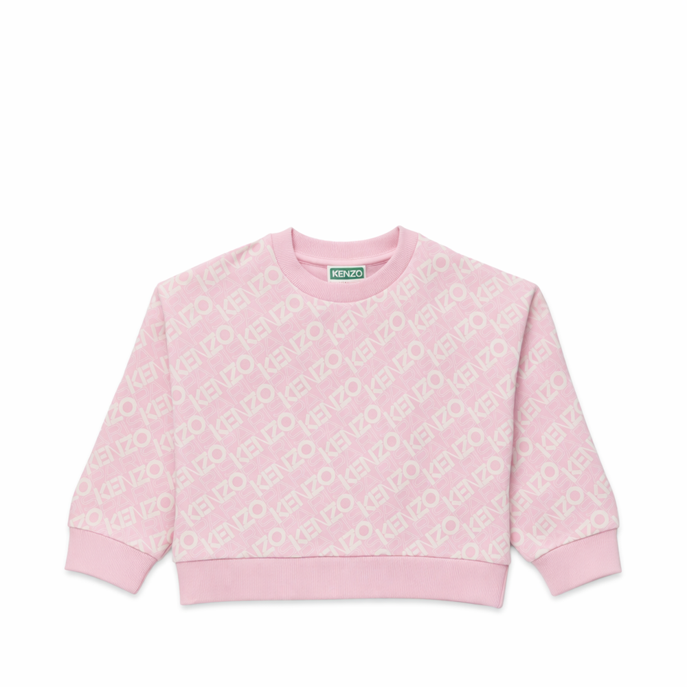 Kenzo Kids All-Over Logo Crewneck Sweatshirt