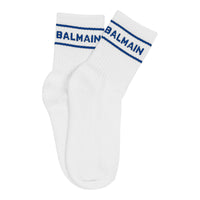 Balmain Kid's Socks with Logo Stripe
