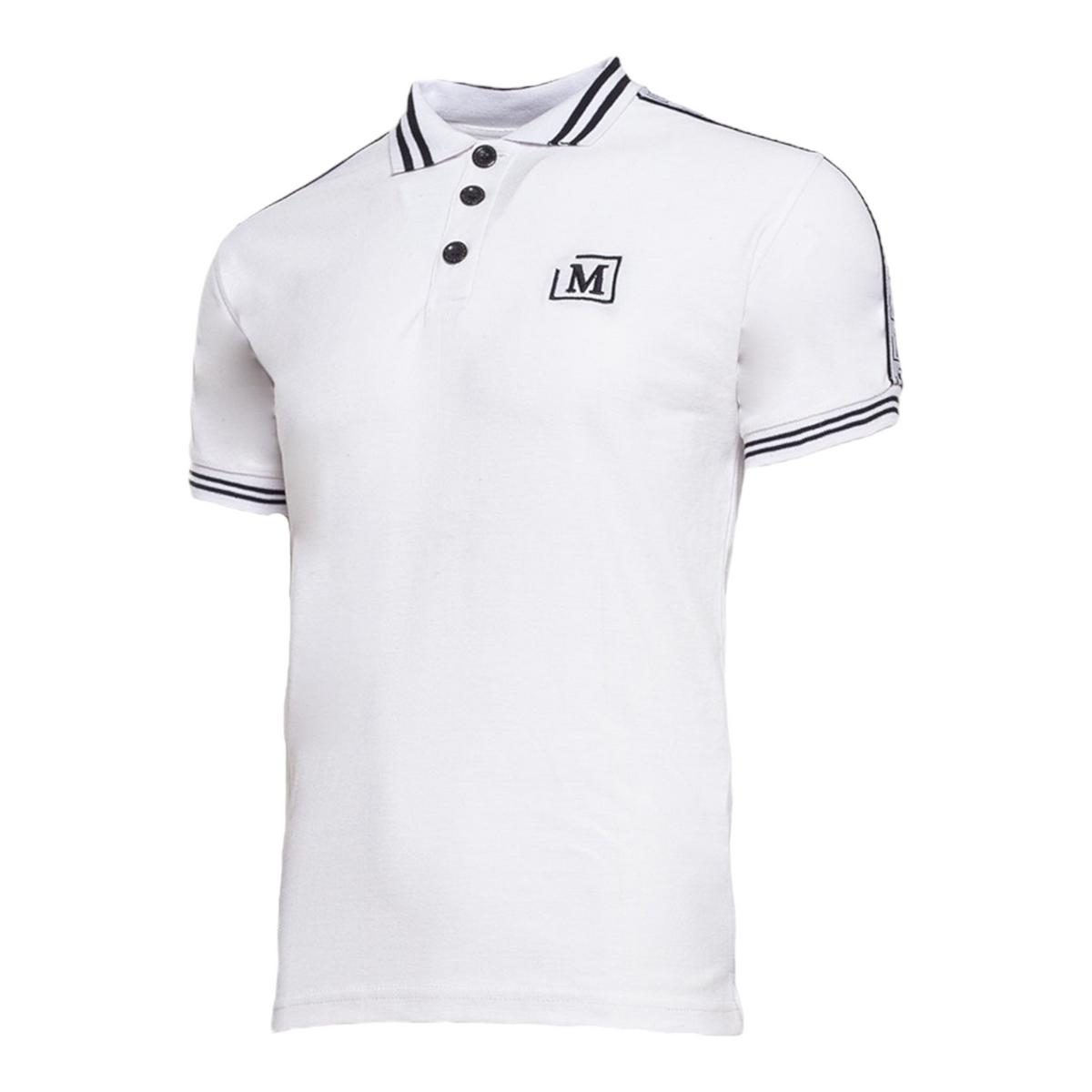 MDB Brand Men's Logo Tape Polo Shirt - White