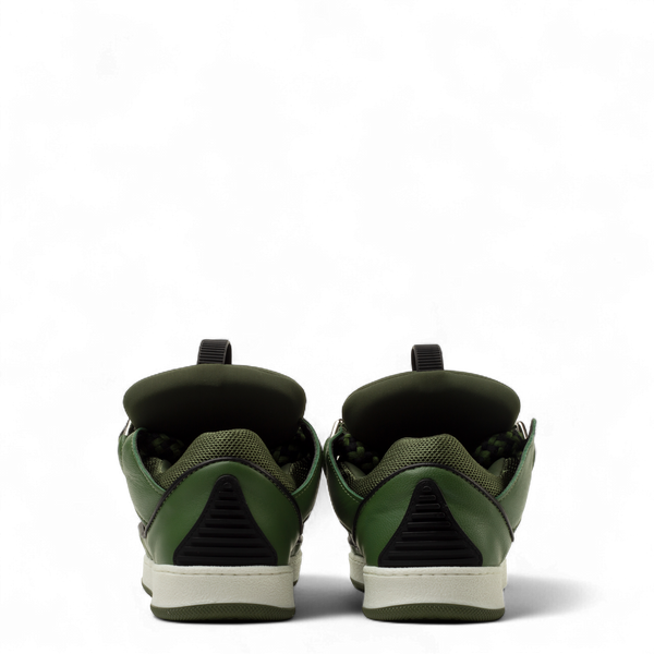 Lanvin Kids Zig Zag Lace Leather Sneakers