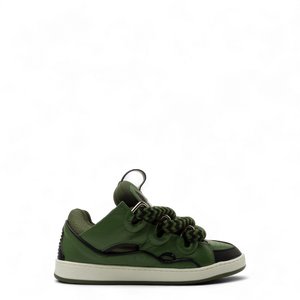 Lanvin Kids Zig Zag Lace Leather Sneakers