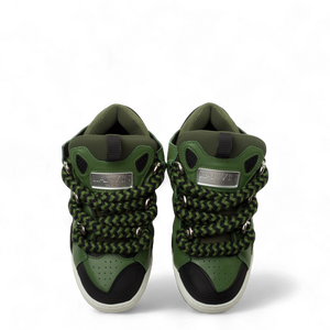Lanvin Kids Zig Zag Lace Leather Sneakers