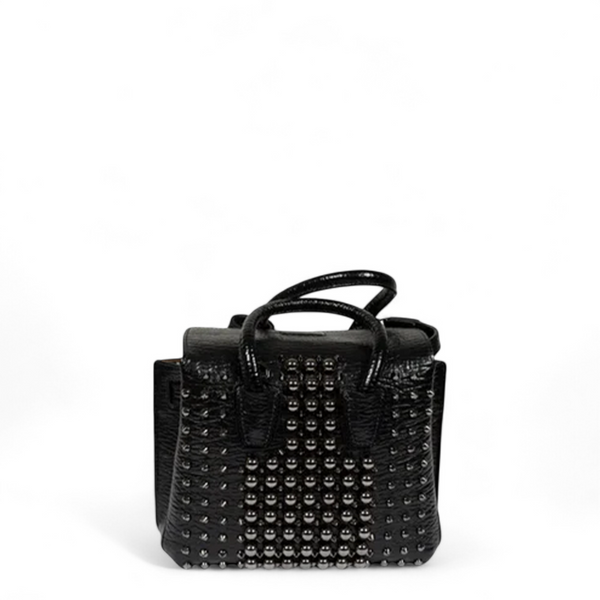 MCM Milla Pearl Studs Tote X Mini in Black