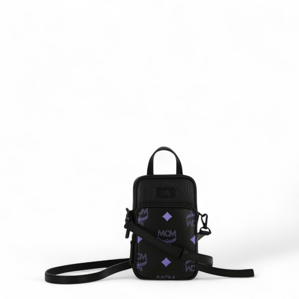 MCM Leather Crossbody in Color Splash Visetos Logo