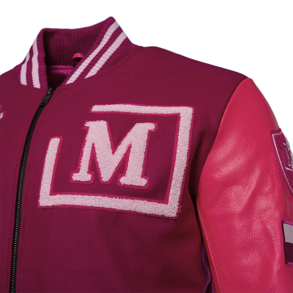 MDB Brand Women's Varsity Jacket - Monochrome Pink