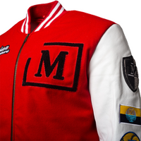 MDB Brand Men's Varsity Letterman Jacket V2 - Red White