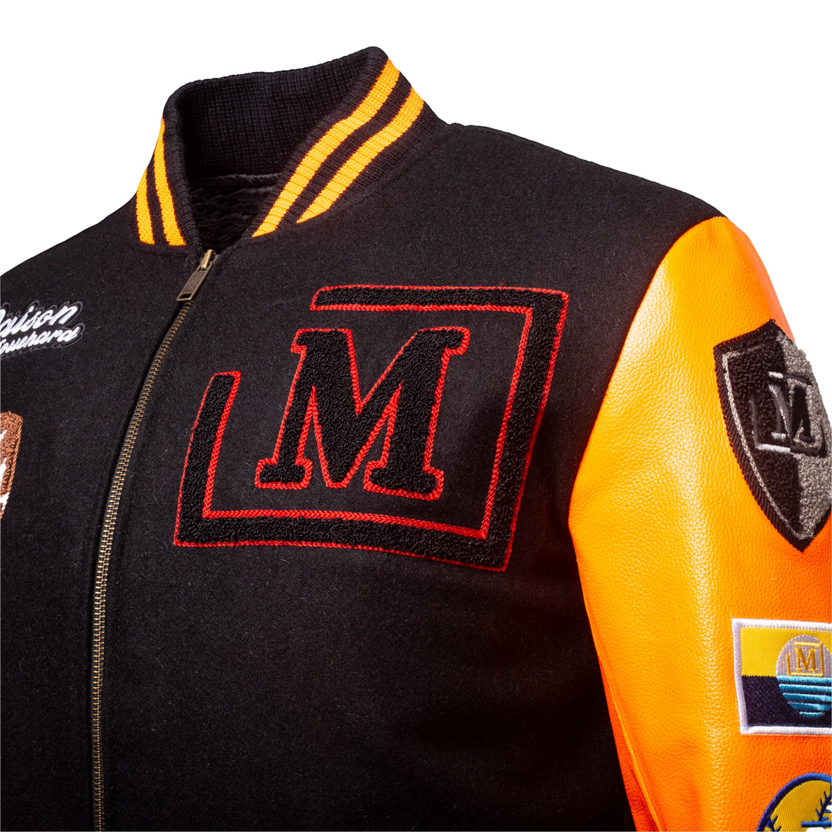 MDB Brand Men's Varsity Letterman Jacket V2 - Neon Orange