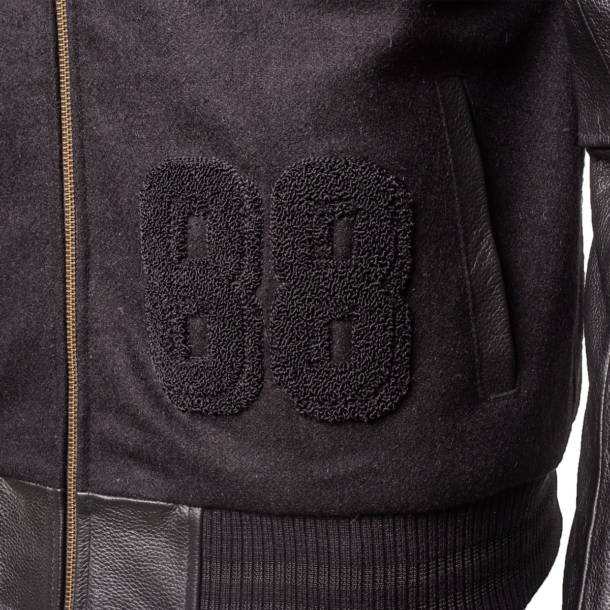 MDB Brand Women's Varsity Jacket - Black Monochrome
