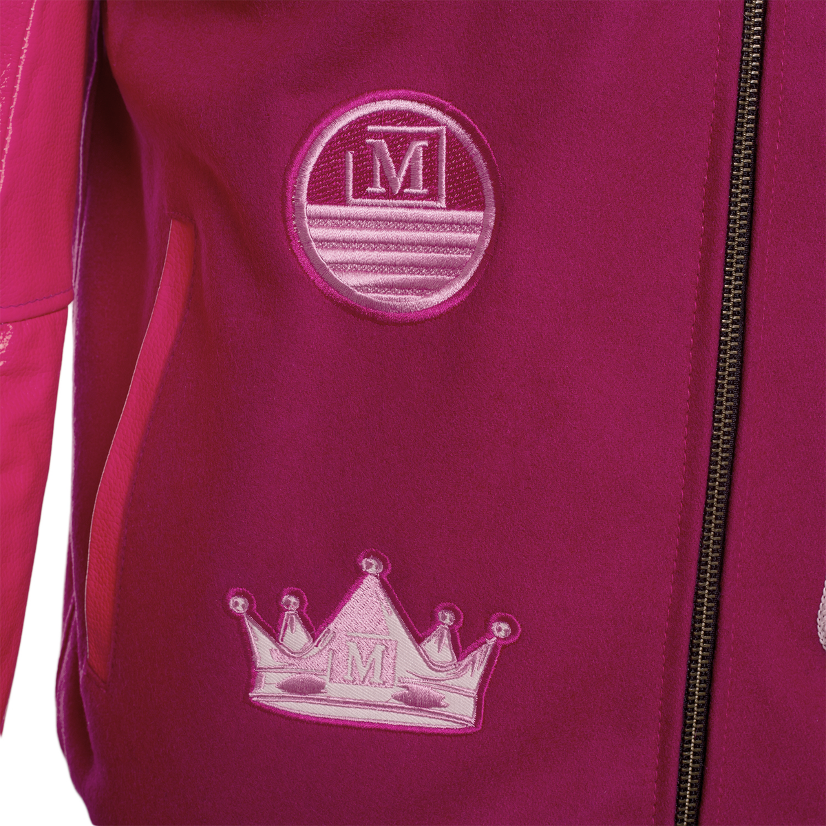 MDB Brand Women's Varsity Jacket - Monochrome Pink