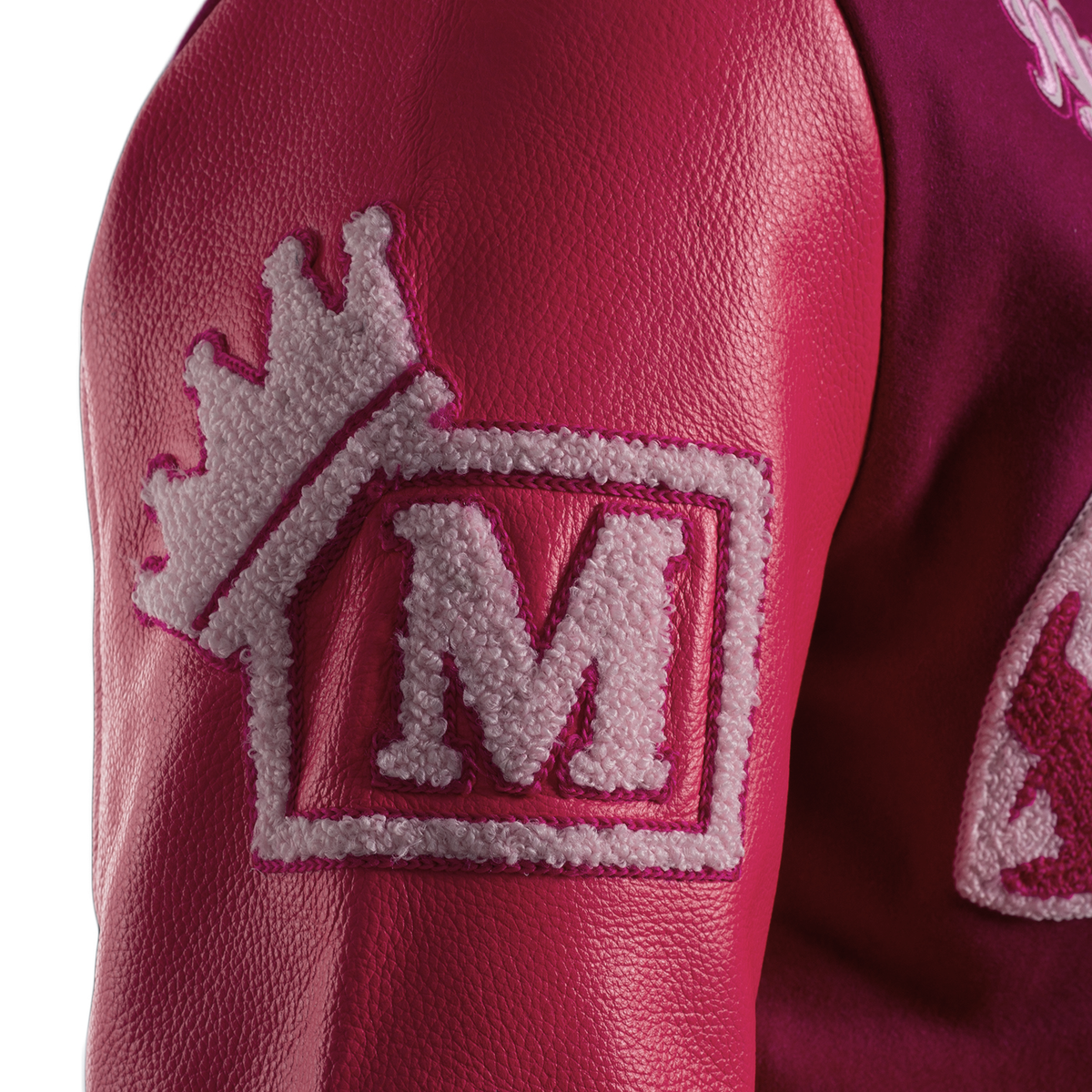 MDB Brand Women's Varsity Jacket - Monochrome Pink