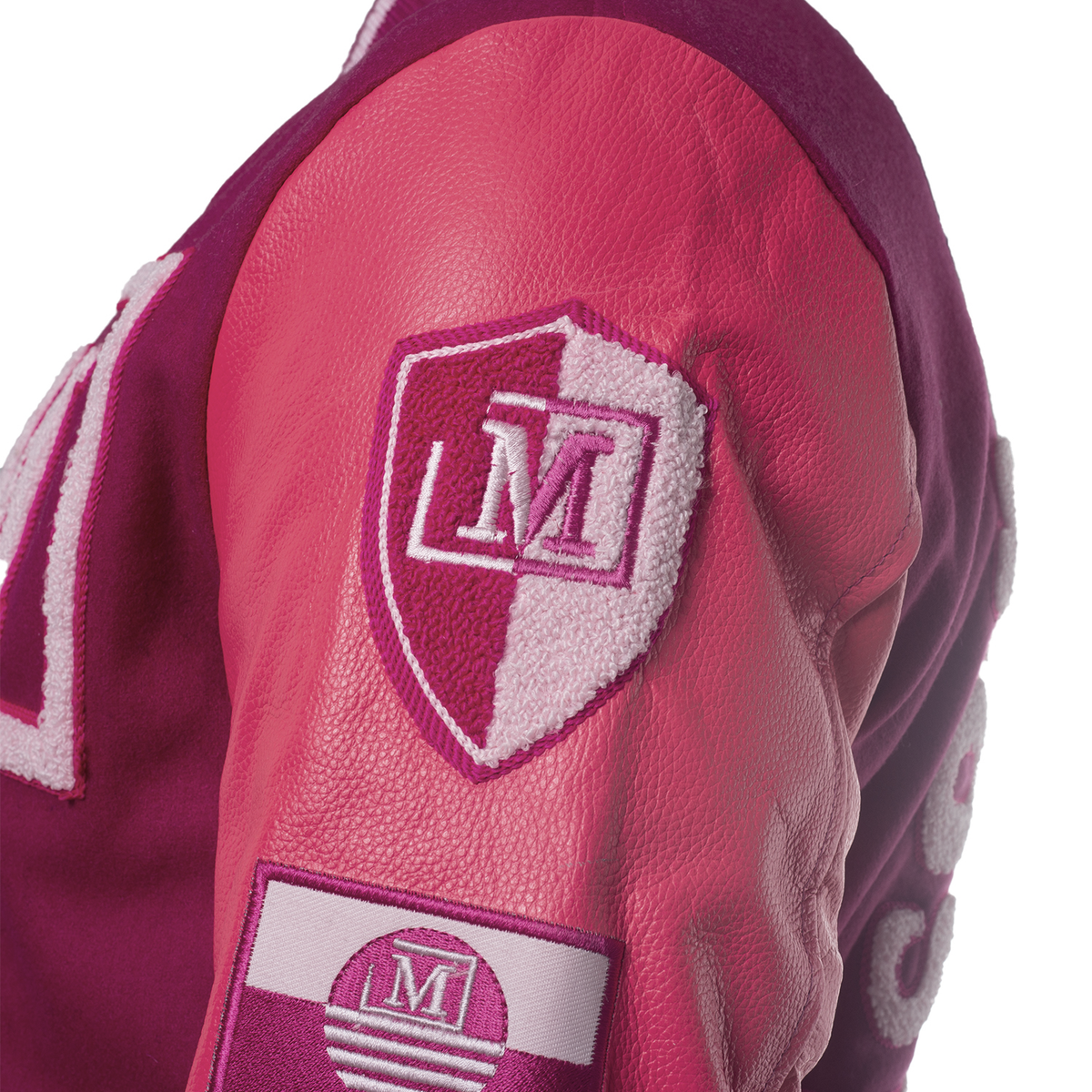 MDB Brand Kid's Varsity Jacket - Monochrome Pink