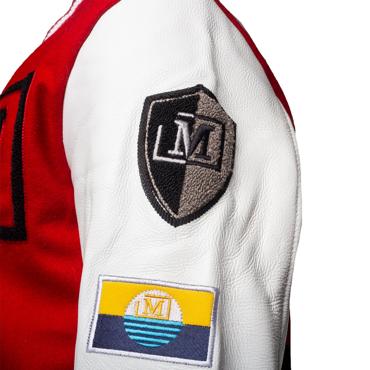 MDB Brand Men's Varsity Letterman Jacket V2 - Red White