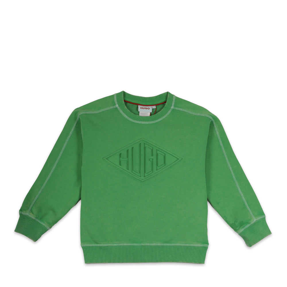 Hugo by Hugo Boss Kids Debossed Logo Crewneck Sweatshirt