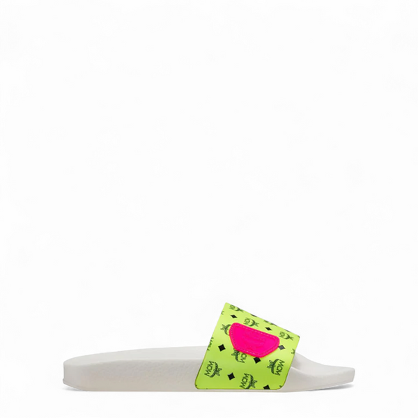 MCM Women's Slides in Neon Visetos