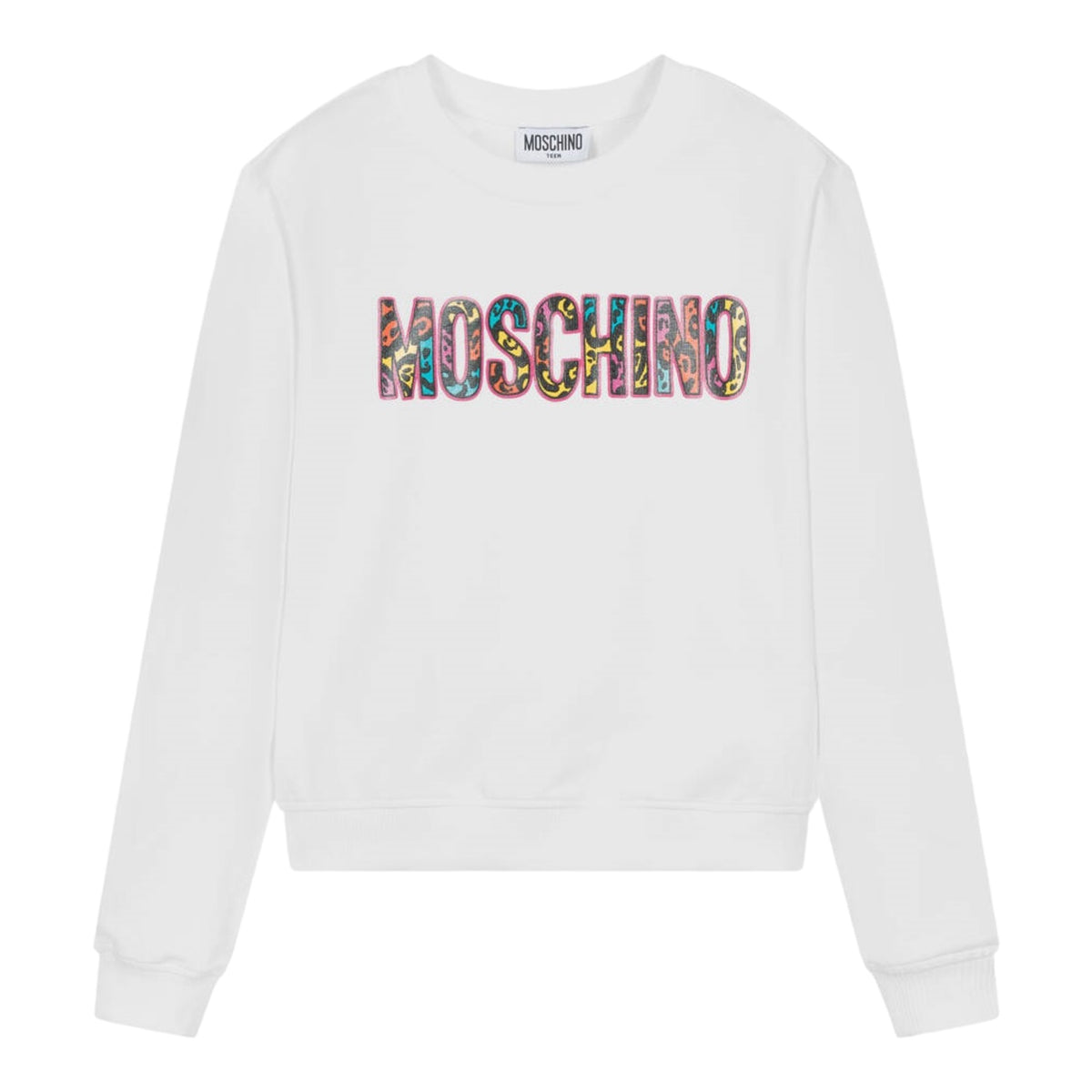 Moschino Kids Animal Print Logo Cotton Sweatshirt