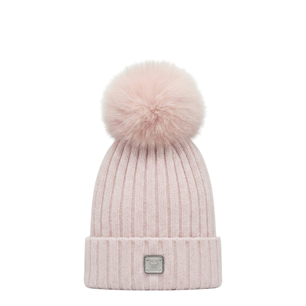 MCM Wool Logo Basic Pom Pom Beanie