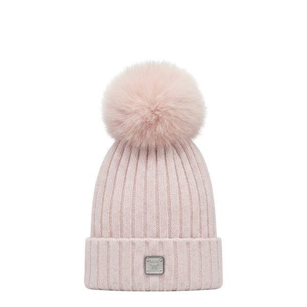 MCM Wool Logo Basic Pom Pom Beanie