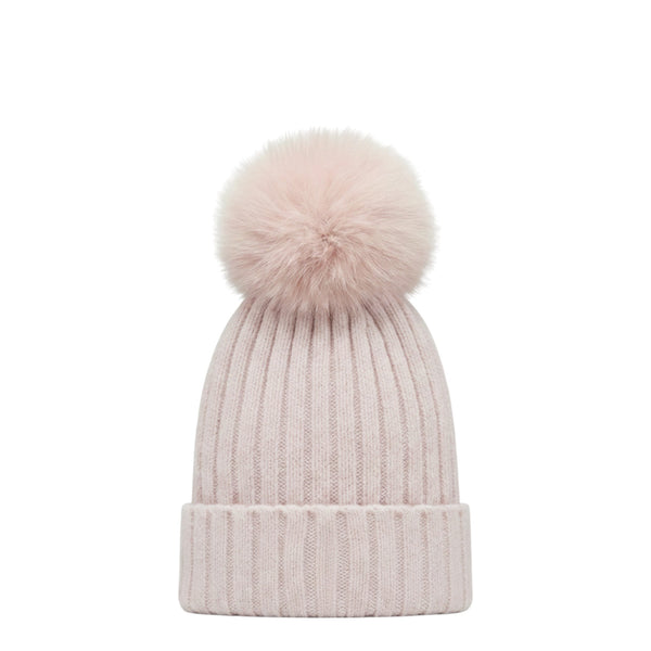 MCM Wool Logo Basic Pom Pom Beanie